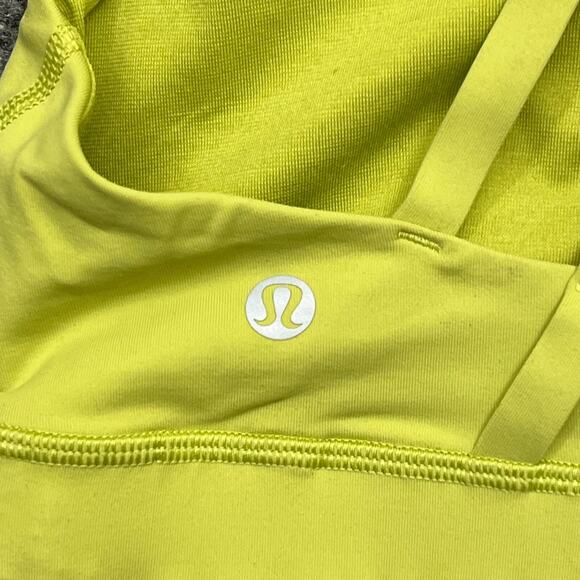 Lululemon Energy Sports Bra Womens 4 Neon Yellow Training Yoga Medium Support - Picture 3 of 5